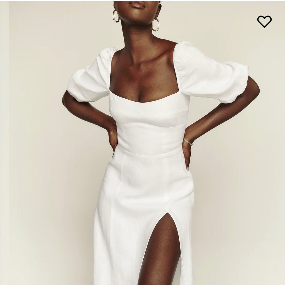 Size 8 Belgium Linen Dress in White
